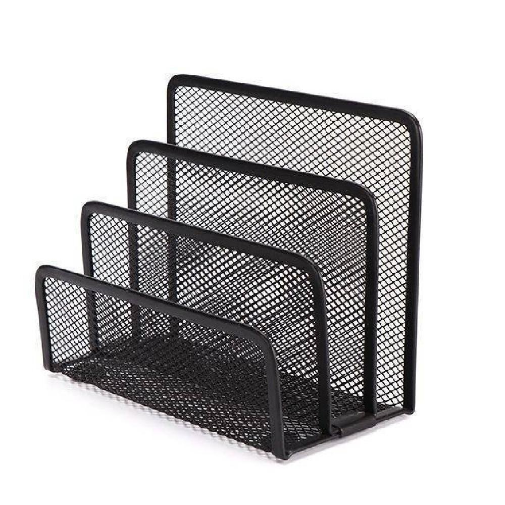 Organizador De Mesa 3 Divisórias Em Metal Aramado Porta Documentos, Pastas E Cartas Com Design Moderno - 1