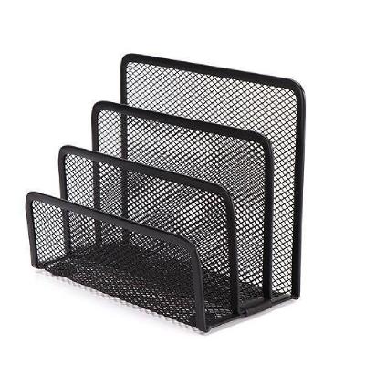 Organizador De Mesa 3 Divisórias Em Metal Aramado Porta Documentos, Pastas E Cartas Com Design Moderno