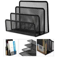 Organizador De Mesa 3 Divisórias Em Metal Aramado Porta Documentos, Pastas E Cartas Com Design Moderno - 2