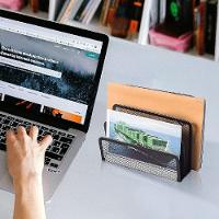 Organizador De Mesa 3 Divisórias Em Metal Aramado Porta Documentos, Pastas E Cartas Com Design Moderno