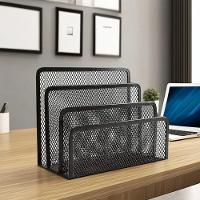 Organizador De Mesa 3 Divisórias Em Metal Aramado Porta Documentos, Pastas E Cartas Com Design Moderno - 8