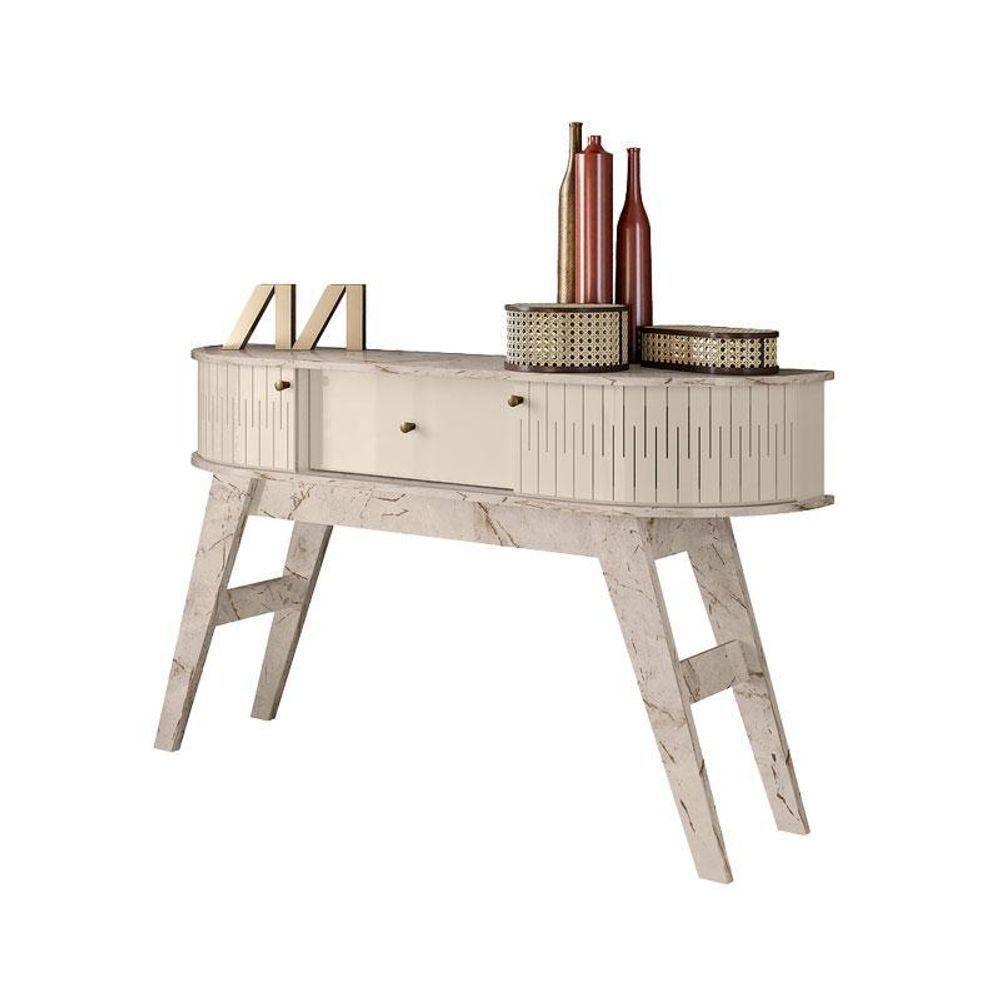 Rack Bancada Artur Com Aparador Estoril Calacata Off White - Madetec - 4