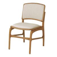 Cadeira De Jantar Florença Em Madeira Jequitibá Natural Encosto Em Tecido Premium Linho Bege - 1