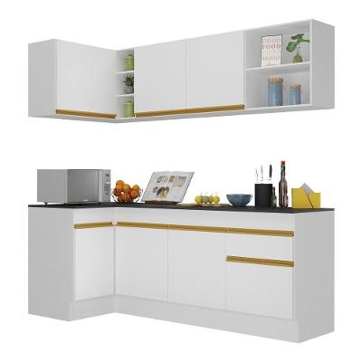 Armário de Cozinha Compacta de Canto V2093 7 Portas 1 Gaveta MDF 90cm Preto