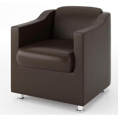 Poltrona Decorativa Tila Reforçada Consultório Sala E Recepção Suede Marrom Sj Móveis E Decoração