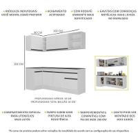 Armário De Cozinha Compacta De Canto Com Rodapé Veneza Multimóveis V2093 Branco/preto Branco/preto