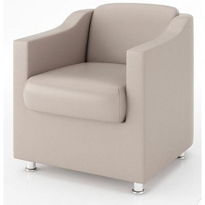 Poltrona Decorativa Tila Reforçada Consultório Sala E Recepção Courino Bege Sj Móveis E Decoração