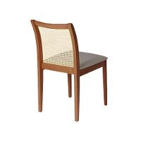 Jogo 4 Cadeiras Para Jantar Juliana Jequitibá Terra Estrutura Em Madeira Maciça Linho Cinza - 5