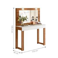 Escrivaninha Penteadeira Gala Para Quarto Sala Cinamomo Mel Branco Marrom Sj Móveis E Decoração - 2