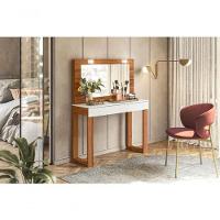 Escrivaninha Penteadeira Gala Para Quarto Sala Cinamomo Mel Branco Marrom Sj Móveis E Decoração - 3