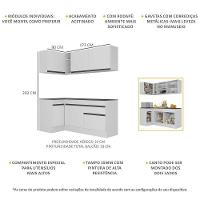 Armário De Cozinha Compacta De Canto Com Rodapé Veneza Multimóveis V2092 Branco/preto Branco/preto - 5