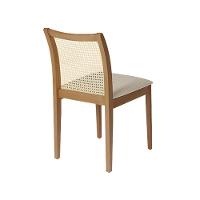 Jogo 2 Cadeiras De Jantar Juliana Jequitibá Natural Em Madeira Maciça Encosto Palha Linho Bege - 5