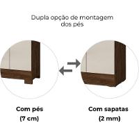 Guarda Roupa Casal Espelho 6 Portas 236 Cm Diplomata Castanho Wood Off White Moval - 6