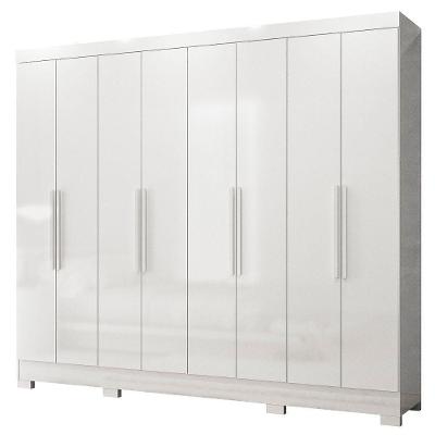 Guarda Roupa Casal Diplomata 6 Portas Bater Branco MDP MDF Moval Móveis