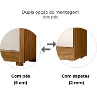 Guarda Roupa Casal Espelho 6 Portas 236 Cm Diplomata Freijo Off White Friso Moval - 6