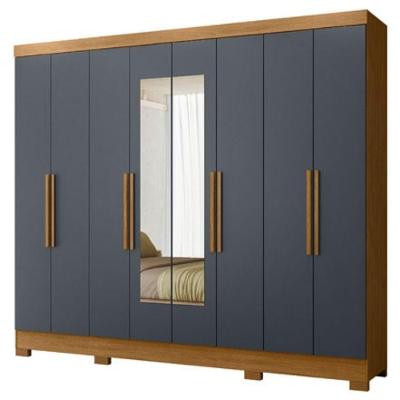 Guarda Roupa Casal Diplomata 6 Portas Bater Freijo Cinza MDP MDF