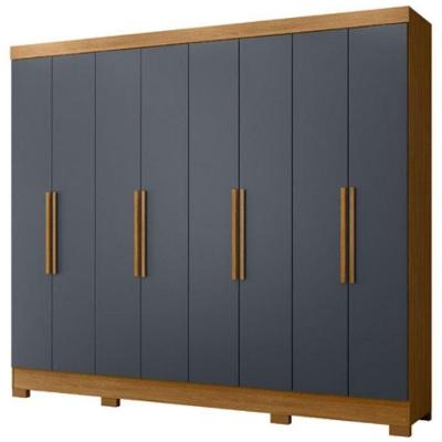 Guarda Roupa Casal Diplomata 6 Portas Bater Freijo Cinza MDP MDF