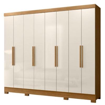 Guarda Roupa Casal Diplomata 6 Portas Bater Freijo Off White MDP MDF Moval Móveis
