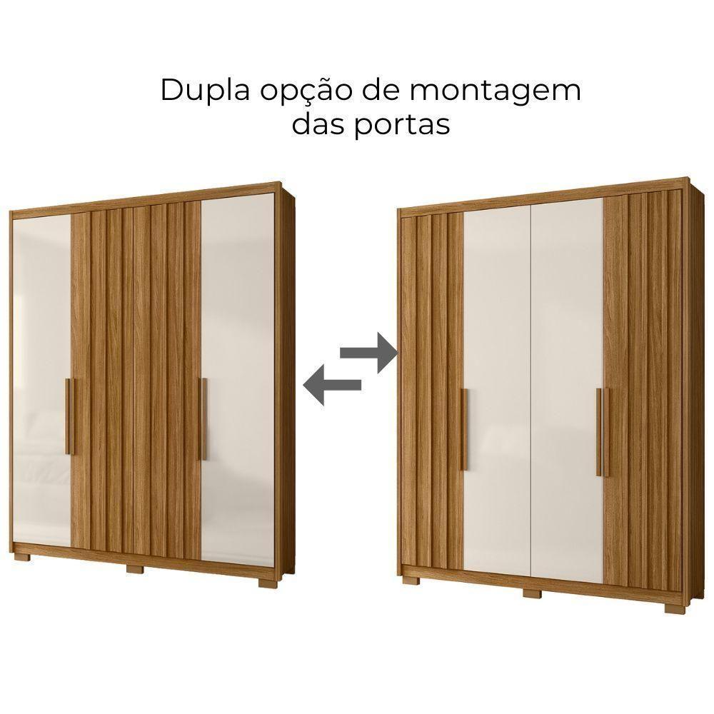 Guarda Roupa Casal 4 Portas 176 Cm California Freijo Off White Moval - 7