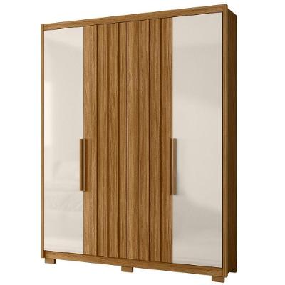 Guarda Roupa Casal Califórnia 4 Portas Bater Freijo Off White