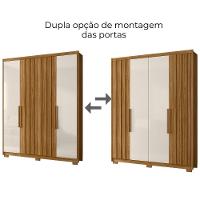 Guarda Roupa Casal 4 Portas 176 Cm California Freijo Off White Moval - 7