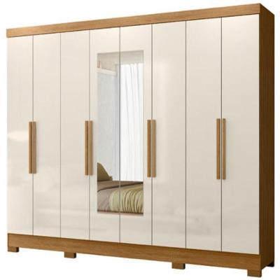 Guarda Roupa Casal Espelho 6 Portas 236 Cm Diplomata Freijo Off White Moval