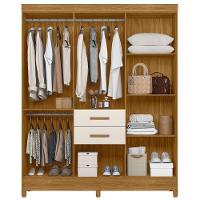 Guarda Roupa Casal Espelho 7 Portas 165 Cm Malta Freijo Off White Friso Moval - 5