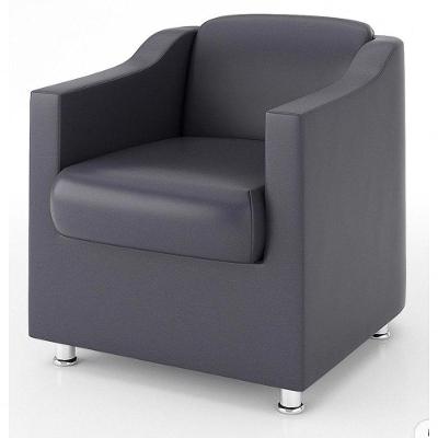 Poltrona Decorativa Tila Reforçada Consultório Sala E Recepção Suede Grafite Sj Móveis E Decoração
