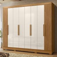 Guarda Roupa Casal 6p 236 Cm Diplomata Freijo Off White Friso Moval - 2