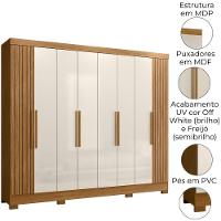 Guarda Roupa Casal 6p 236 Cm Diplomata Freijo Off White Friso Moval