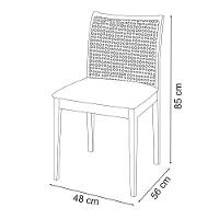 Jogo 2 Cadeiras De Jantar Juliana Jequitibá Terra Em Madeira Maciça Encosto Palha Linho Cinza