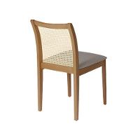 Jogo 2 Cadeiras De Jantar Juliana Jequitibá Natural Em Madeira Maciça Encosto Palha Linho Cinza - 5