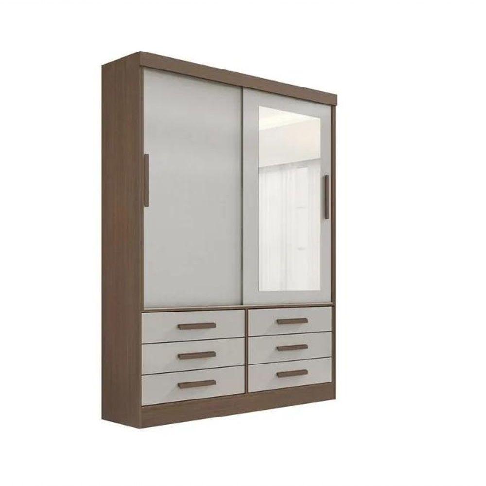 Guarda Roupa Meridian 2 Portas Castanho-off - D Doro Móveis - 1