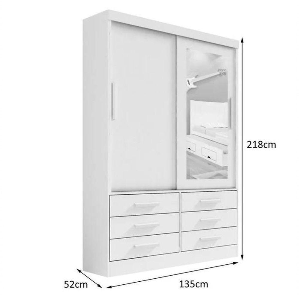 Guarda Roupa Meridian 2 Portas Castanho-off - D Doro Móveis - 2