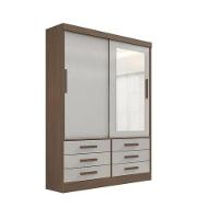 Guarda Roupa Meridian 2 Portas Castanho-off - D Doro Móveis - 1