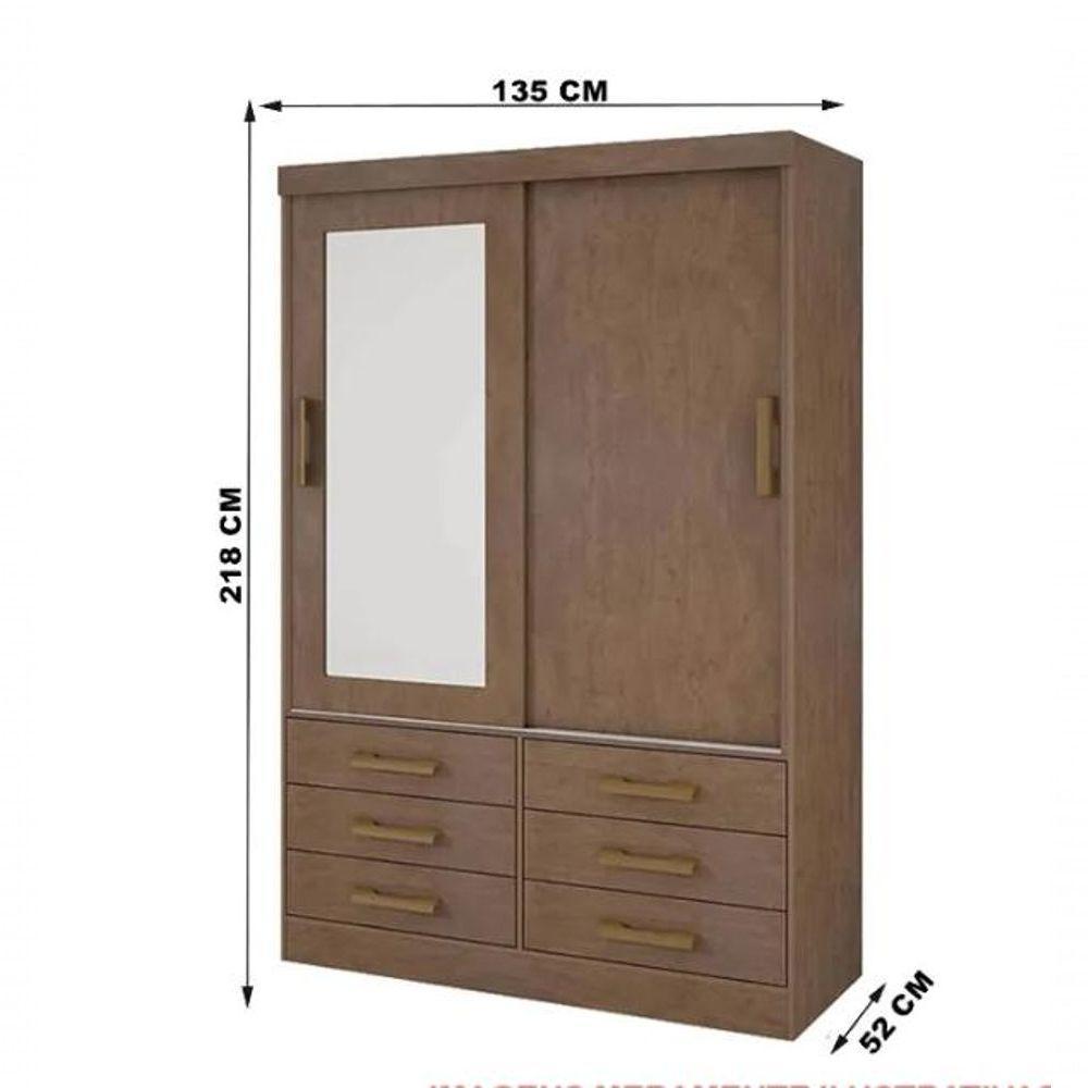 Guarda Roupa Meridian 2 Portas Castanho - D Doro Móveis - 2