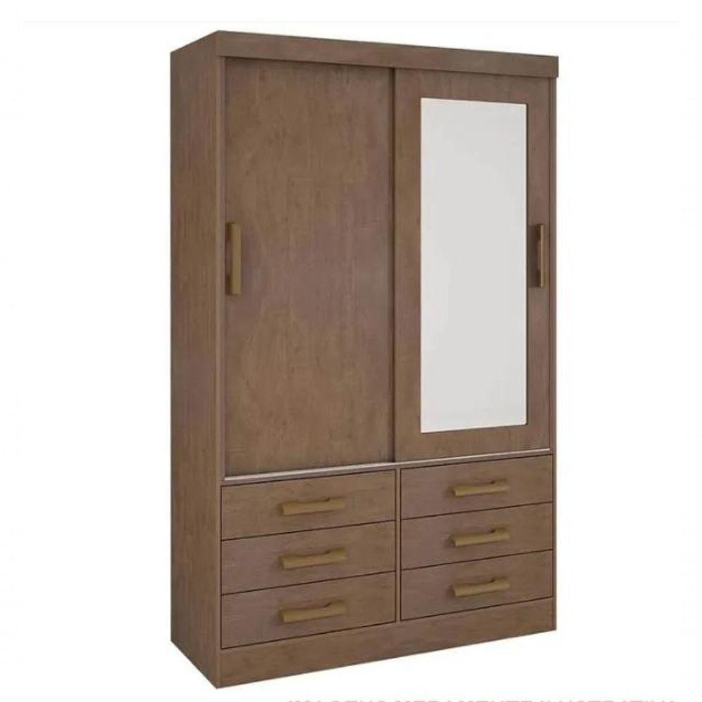 Guarda Roupa Meridian 2 Portas Castanho - D Doro Móveis - 3