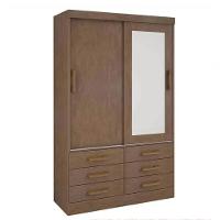 Guarda Roupa Meridian 2 Portas Castanho - D Doro Móveis - 3