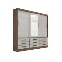 Guarda Roupa Meridian 3 Portas Castanho-off D Doro Móveis - 1