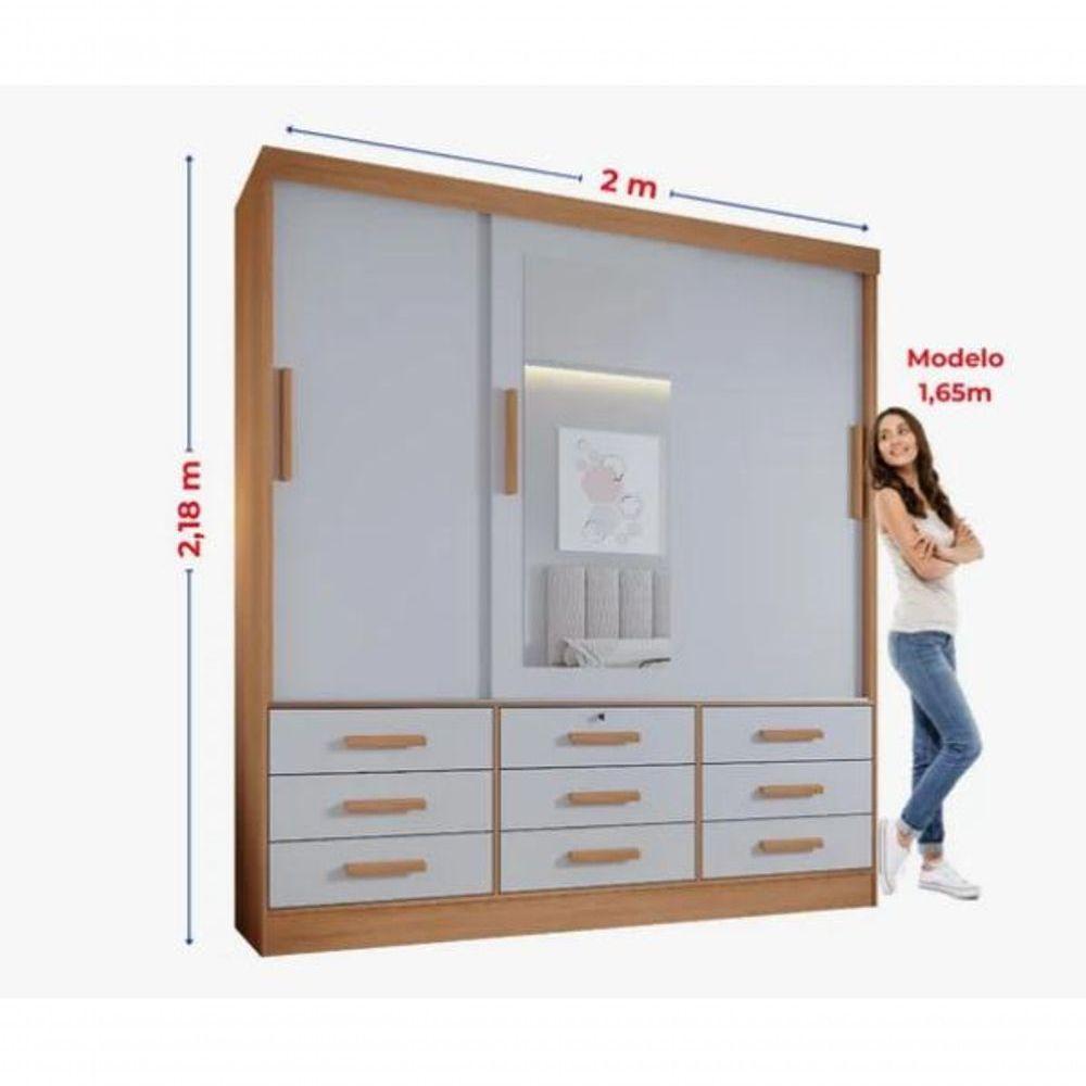 Guarda Roupa Meridian 3 Portas Cinamomo-off D Doro Móveis - 2