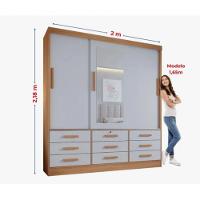 Guarda Roupa Meridian 3 Portas Cinamomo-off D Doro Móveis - 2