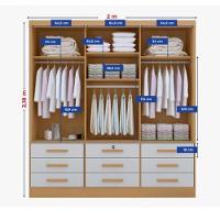 Guarda Roupa Meridian 3 Portas Cinamomo-off D Doro Móveis - 3