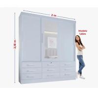 Guarda Roupa Meridian 3 Portas Branco D Doro Móveis - 2