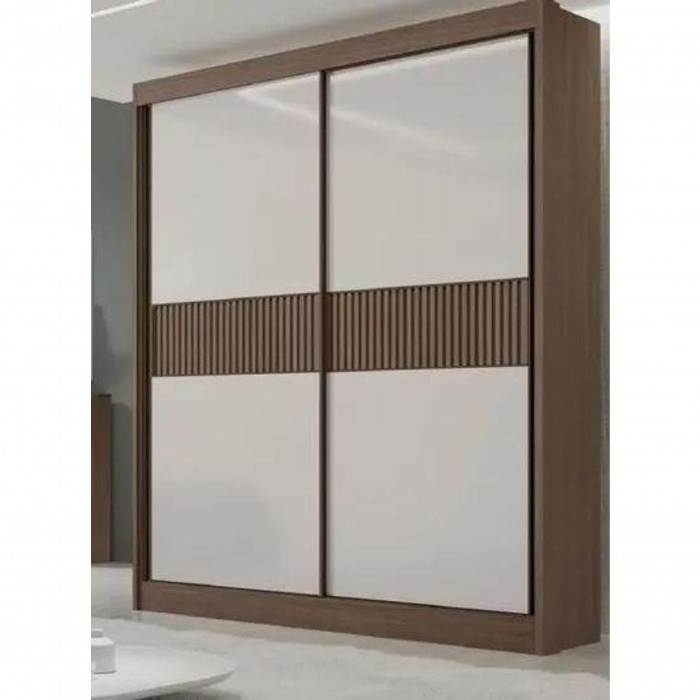 Guarda Roupa Santorini 2 Portas Ripado Castanho-off - D Doro - 1