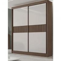 Guarda Roupa Santorini 2 Portas Ripado Castanho-off - D Doro - 1