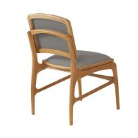 Jogo 2 Cadeiras De Jantar Florença Em Madeira Jequitibá Natural Encosto Em Tecido Premium Linho Cinz - 5