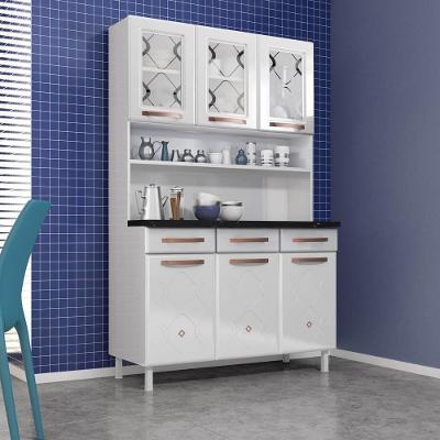 Armário De Cozinha De Aço Kit Triplo 120cm Branco