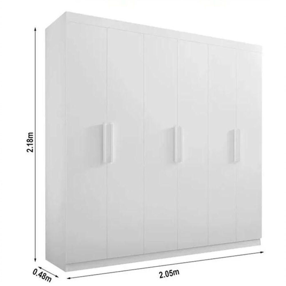 Guarda Roupa Colibri 6 Portas 6 Gavetas Branco - D Doro - 2