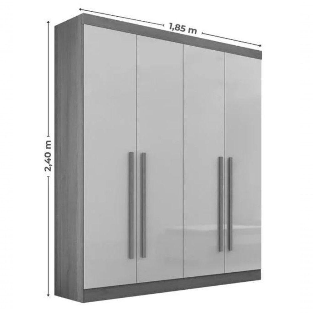 Guarda Roupa Da Vinci 4 Portas Castanho-off - D Doro - 2