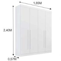 Guarda Roupa Da Vinci 4 Portas 3 Gavetas Branco - D Doro - 2